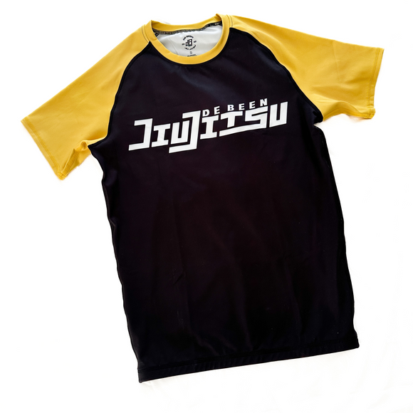 Premium DBJJ Junior Rash Guard - Yellow/Black (Adult Size)