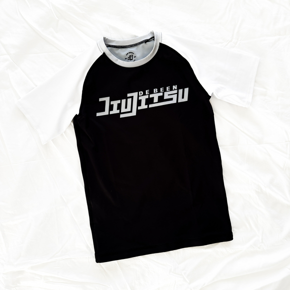 Premium DBJJ Junior Rash Guard - White/Black