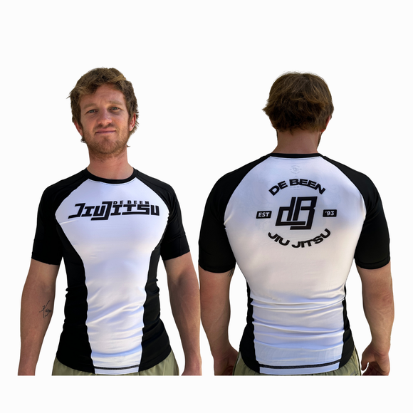 deBeenJiuJitsu Black White Rash Guard - Adults