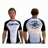deBeenJiuJitsu Black White Rash Guard - Adults